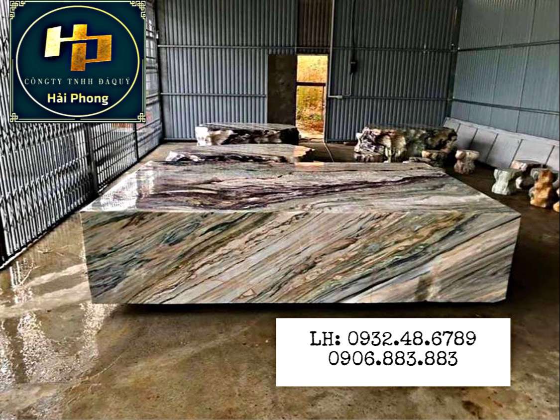 sập đá quý vân huyết rồng đẳng cấp nhất việt nam