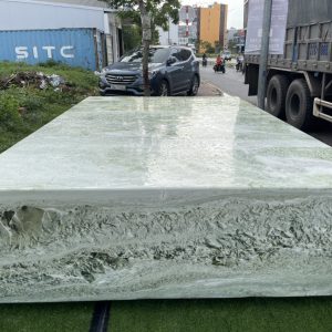 Sập đá nguyên khối serpentine vảy rồng vip 370x232x68