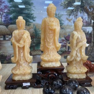 Tượng tam thế phật ngọc hoàng long 21cm