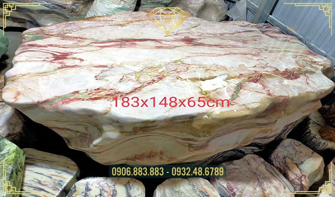 Bàn ghế đá nguyên khối đa sắc